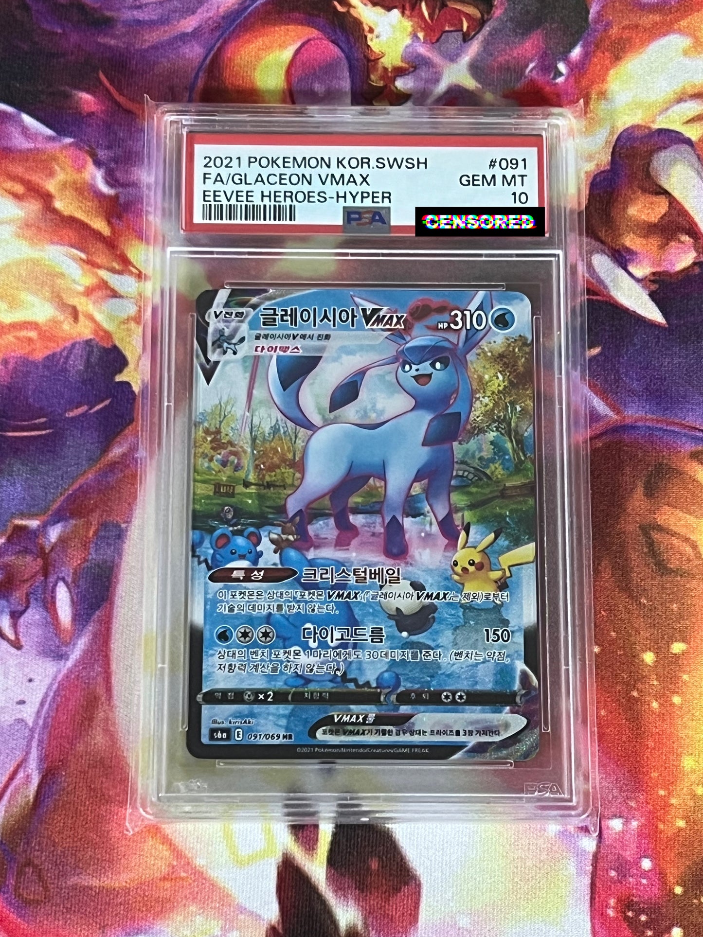 Glaceon VMAX PSA 10 GEM MINT KOREAN EEVEE HEROES