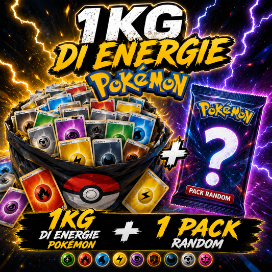1 KG di Carte Energia Pokémon + Pack Random Pokèmon