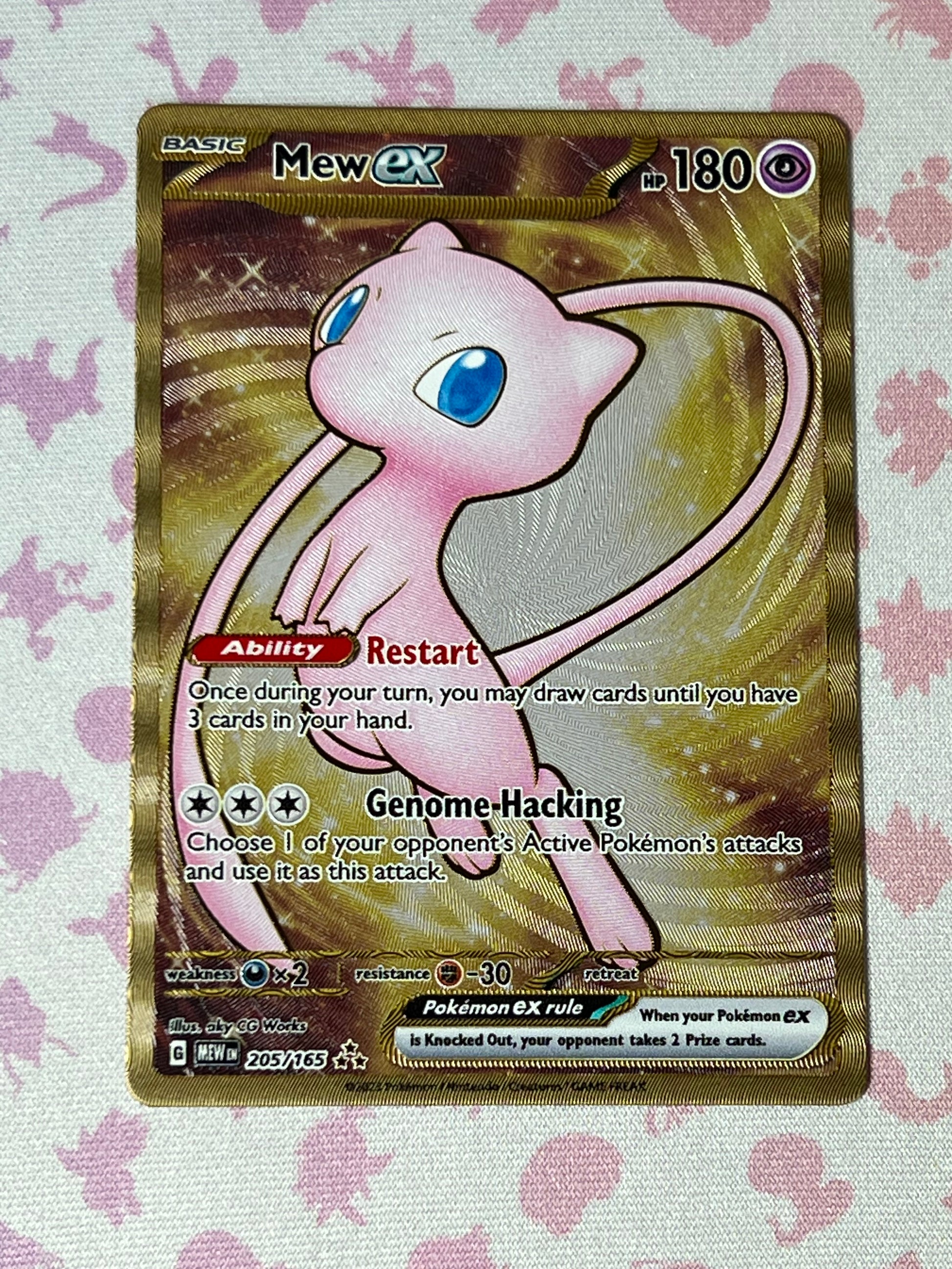 pokemon 151 mew gold card Mew MEW 205/165 Gold Full Art Metal